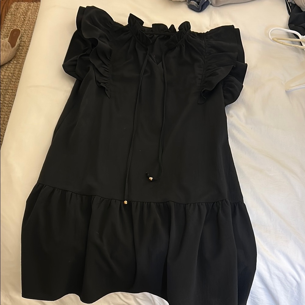 Black Ruffled Dress